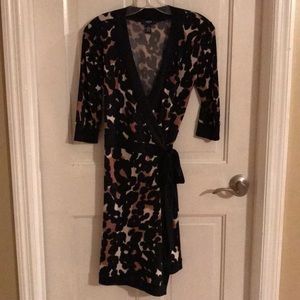 Alfani Petite Wrap Dress in Cheetah Print